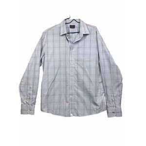 UNTUCKit Men's Light Blue and Pink Plaid Shirt